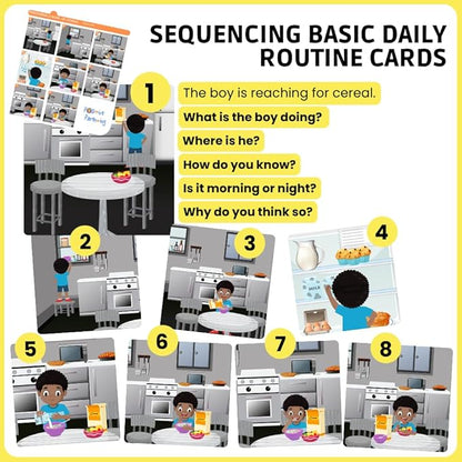 Sequencing for Kids Basic Daily Routines Speech Therapy Material Social Development and Sentence Building ABA Therapy Material Speech Therapy Game English Language Bilingual Learners ESL