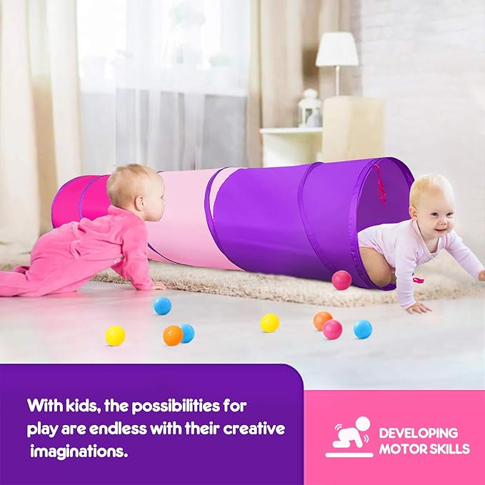 PigPigPen Kids Tunnel for Toddlers,Pop Up Play Tunnel Tent for Babies or Dogs, Indoor & Outdoor Toys for Kids Backyard Playset