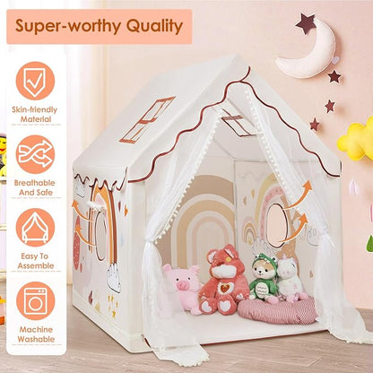 Kids Tent Animals Toddler Playtent for Boys Girls,Large and Foldable Kids Playhouse with Windows, Portable and Lightweight Play Tent Indoor&Outdoor for Gift to Toddlers