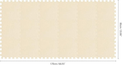 qqpp EVA Rubber 18 Tiles Interlocking Puzzle Foam Floor Mats - Baby Play Mat for Playing | Exercise Mat for Home Workout. Beige. QC-Jb18N