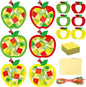 Qyeahkj 36 Set Fall Apple Suncatchers Crafts for Kids DIY Autumn Window Tissue Paper Craft Kit Hanging Decor for Classroom Home Activity Art Project Birthday Party Favor Gift