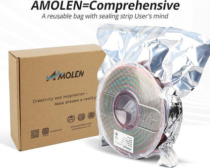 AMOLEN TPU 3D Printer Filament, Transparent Multicolor Rainbow TPU 1.75mm, Color Change Flexible Soft TPU 3D Printing Filament Supports High Speed, 1kg Spool(2.2lbs)