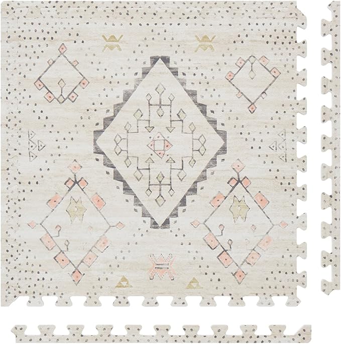 House of Noa Baby Play Mat – 4x6 Oat Ula – Set of 6 Tiles – Cushioned EVA Foam Play Mat for Floor, Soft Interlocking Baby Crawling Mats for Hard Floors