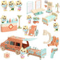 Cat Dolls Doctor Pet Pretend Play Toys, Figures Playset Toy, Hospital and Ambulance Toy with Lights and Sound, Educational Toys, Gift for Kids Toddlers Boys and Girls