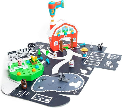 Educational Insights Design & Drill Bolt Buddies Barn - Construction Toys & Tools for Kids, Take Apart STEM Set with Real Electric Toy Drill, Pretend Play Building Kit, Gifts for Toddlers Ages 3+