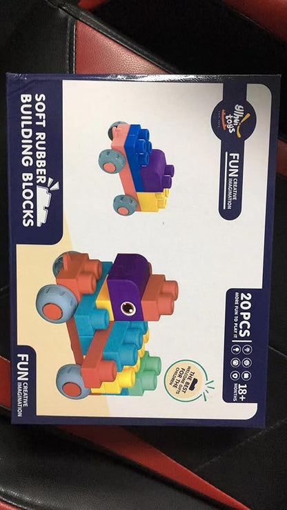 Soft Building Blocks for Toddler, Blocks for Kids 6 Months and up, Large Creative Stacking Blocks 20 PCS STEM Toddler Toys Gifts, Educational Baby Blocks Colorful Soft Block Sets
