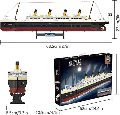 Titanic Building Blocks Set, Toy Ship Model Kit, Building Bricks Sets for Adults or Kids 6 Year Old, Compatible with Major Brands, 2022 Pieces Gift for Christmas Boys Girls Adults (2022pcs)