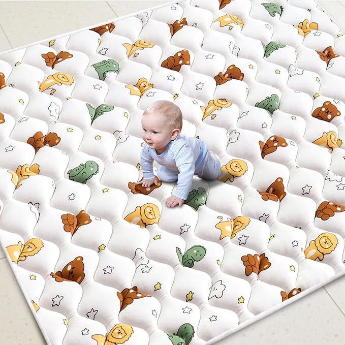 Premium Foam Baby Play Mat for Floor 79" X 71", Extra Large Soft Thicker Activity Playmats for Babies, Toddlers, Infants, Play & Tummy Time, Foldable & Machine Washable Baby Crawling Mat