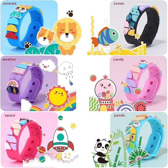 SIENON Bracelets 6PCS, Kids Building Blocks Dots Bracelets, DIY Creative Craft Bracelet Making Kit for Kids, Friendship Bracelets, Dots Construction Toys Kit for Birthday Holiday Gift for Girls Boys
