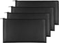 Joyberg 4Pack Money Bag 11 X 6", Safe Durable Waterproof PU Leather Bank Bag with Zipper for Cash, Coin, Checks, Makeup Bills Receipts Tool Storage (Black)