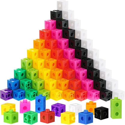 Jenaai 300 Pcs Counting Cubes, Plastic Connecting Blocks, Colorful Math Cubes, Math Manipulatives Classroom Learning Supplies, Preschool Learning Materials, Counting Toys(Classic Style)