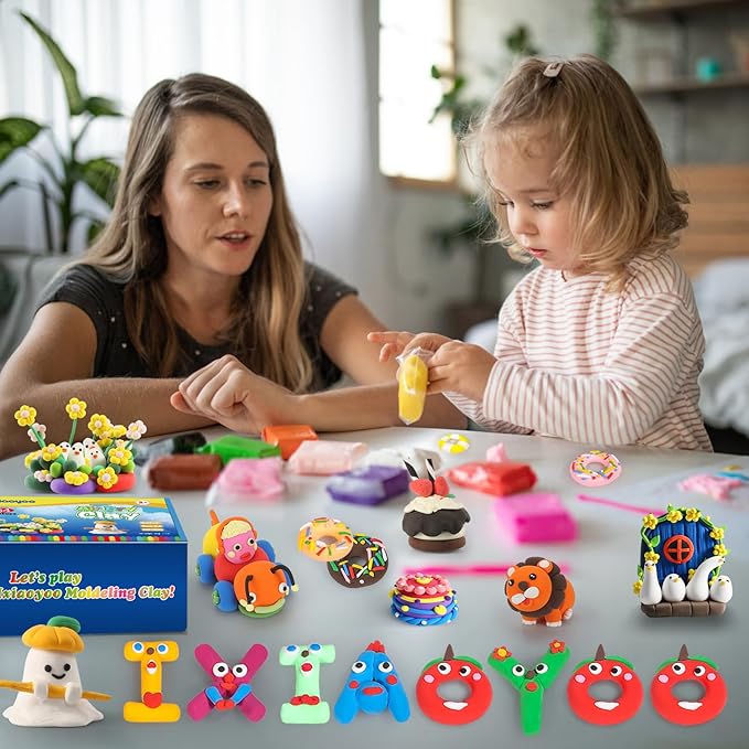 Air Dry Clay, 100 Colors Modelling Clay for Kids, Safe & Non-Toxic, DIY Model Art & Crafts Toys with Sculpting Tools, Home Party Favors, Birthday & Christmas Gifts for Ages 3-12 Boys & Girls