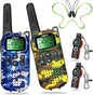 Kids Walkie Talkies Toys Boys Gifts 5 6 7 8 9 Year Old Outdoor Toys for Kids 2 Way Radio with Camping Gear Army Soldier Pretend Play Birthday Present Boy (Yellow Blue)