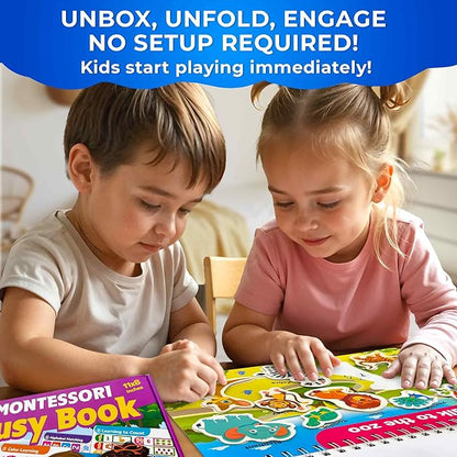 QUOKKA Montessori Busy Book for Toddlers 1-3 - Pre K Toddler Learning Activities for Homeschooling - My Preschool Busy Book for Ages 3-5 - 15 Kids Educational Activities