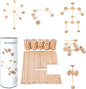 WODI 60PCS Wooden Building Blocks for Kids Ages 4-8, STEM Toys Montessori Learning Toys, Large DIY Educational Construction Blocks for Toddlers, Creative Splicing Activity Set with Manual
