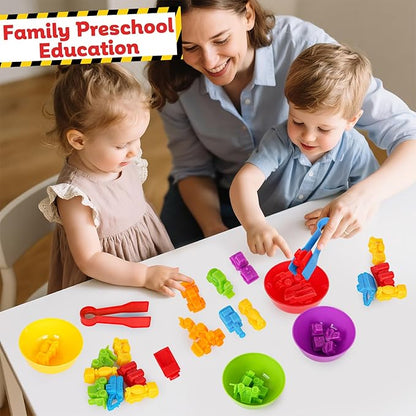 Counting Construction Vehicles Color Sorting Matching Games for Toddlers 3-5, Preschool Educational Learning Fine Motor Counting Transportation Matching Classroom Sensory Table Toys for Boys Girls