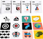 beiens High Contrast Baby Flashcard, 80 Pcs 160 Page Black White Colorful Visual Stimulation Learning Activity Card for Babies Ages 0-3-6-12-36 Months, 5.5'' x 5.5'' Newborn Infants Toys Gift