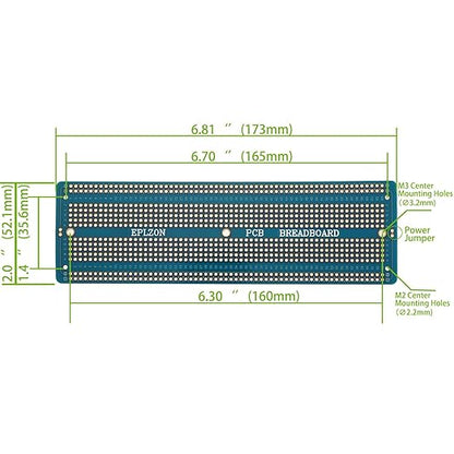 3pcs 6.8"x2.05" Breadboard Solderable Prototype PCB Board Kit for Electronics Projects Compatible for DIY Soldering Circuits Projects Prototype Board,Blue