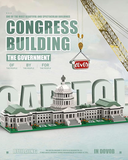 dOvOb Micro Mini Blocks United States Capitol Building Set, 2888 Pieces Bricks, 3D Puzzle Collection Model Kit as Gift for Adults or Kids