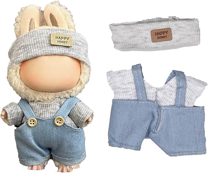 Clothes for 15/17cm Dolls(NO Doll) - Outfit for Labubu with Accessories Suit - Clothes Set for Dolls Dress Up