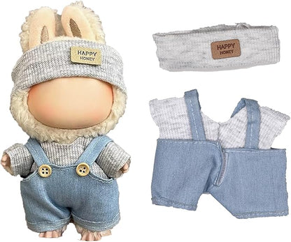 Clothes for 15/17cm Dolls(NO Doll) - Outfit for Labubu with Accessories Suit - Clothes Set for Dolls Dress Up
