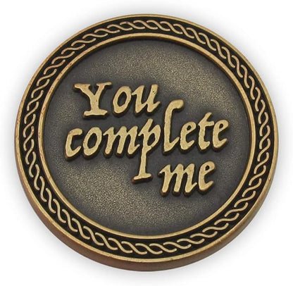 Bulk Set of 3 Romantic Love Expression Coins, You Complete Me, I am Better Because of You, Anniversary Pocket Tokens for Date Night, Love Gift for Men & Women, from Him or Her