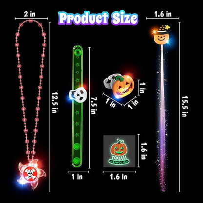 SpringFlower 100Pcs Halloween Party Favors Bulk, Glow in the Dark Party Supplies Halloween Decorations for Kids, Halloween-Themed Toys for Trick or Treat Goodie Bag Stuffers Fillers Prizes Gifts