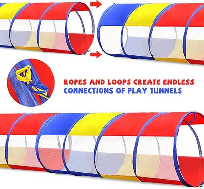 Kids Play Tunnel for Toddlers 1-3, 6 Foot Baby with 2 Mesh Sides Pop Up Crawling Toys 1 3 4 Year Old Girl Boy Birthday Gift, Indoor Outdoor Toddler Children or Dog