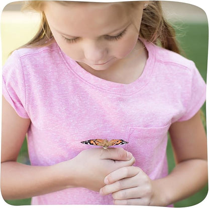 Insect Lore Butterfly Garden with 10 Live Baby Caterpillars - Habitat, Feeder, Chrys-A-Lid Holders, STEM Activity Journal - Raise and Release Painted Lady Butterflies