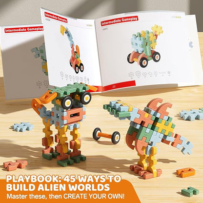 Interlocking Large Building Blocks for Toddlers 3-5, STEM Building Toys for Kids 3 3+ 4 4+ Year Old, Manipulatives Preschool Kindergarten Toys for Kids Age 3+, Birthday Gifts for Boys Girls