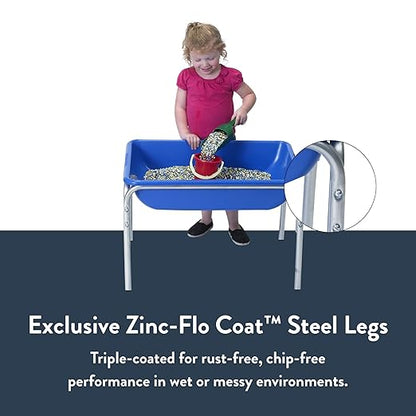 Children's Factory 18" Small Sensory Table, Sandbox with Lid, Water Table for Kids, Blue