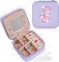 Travel Jewelry Case - Personalized Jewelry Box for Women,Small Jewelry Organizer Cute Jewelry Organizers and Storage Aesthetic,Travel Essentials Birthday Gifts for Girls Women | Lavender,J