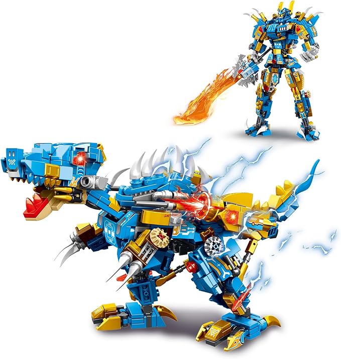 STEM 2 in 1 Spinosaurus Dinosaur Building Kits, Transforming Mech Robot Building Sets for Kids Boys 6-10, Compatible with Dinosaur, Educational Gift Toy for Adults (502 PCS)