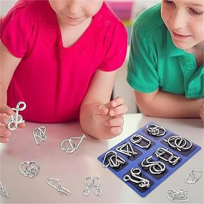 Reverse Thinking Puzzles, Metal Puzzle Ring, Educational Intellectual Toys IQ Toys, Metal Brain Teaser Puzzles, 2025 New IQ Test Brain Teaser Disentanglement Set (Purple)