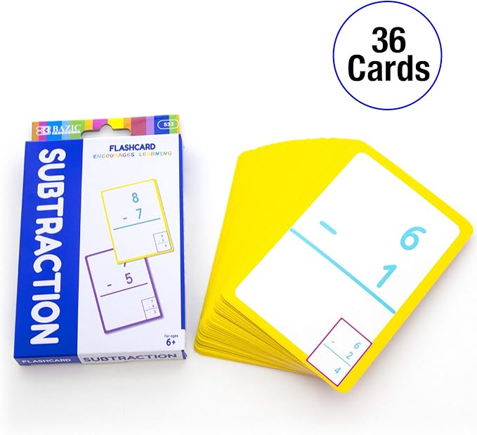BAZIC Subtraction Flash Cards (36/Pack)