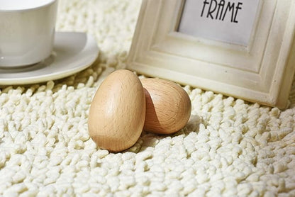 6 PCS Wood Egg Shakers Set, Musical Percussion Instruments, Natural Finish