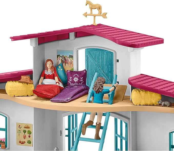 Schleich Horse Club - 115 PC Lakeside Riding Center Horse Toy Playset with Horses and Riders, Barn and Farm Figurine Accessories - Farm Toys for Girls and Boys - Realistic Kids Toys Ages 5+ | 42567