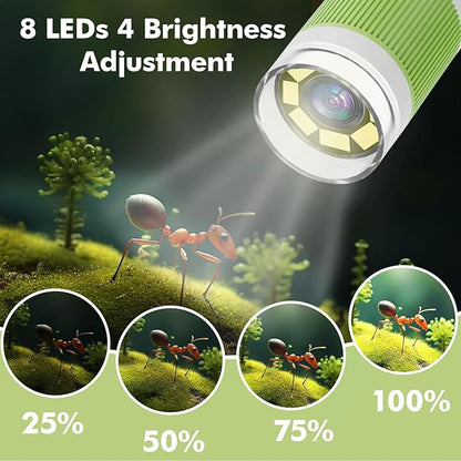 Digital Microscope for Kids,4.3" HD Screen Portable Microscope with 8 LED Lights,Educational STEM Science Toys with 8G SD Card for Photo/Video,Birthday Gifts for Boys Girls