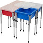 Quad Sensory Tables with Lids, Adjustable Table, Blue/Red