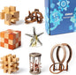 7 Pieces Cool Mind Puzzles Unlock Interlock Brain Teaser Games for Adults and Kids Wooden and Metal Puzzles IQ Logic Fun Puzzle Box