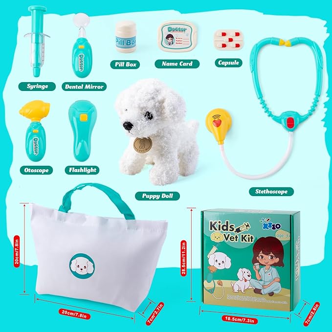 Doctor Kit for Toddlers 3-5, Kids Veterinarian Playset Doctor Set, Fun Role Playing Game Doctor Play Gift for Kids