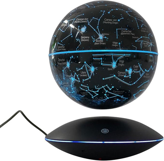 Floating Globe Magnetic Levitation with LED Color Changing Light and Touch Control, Magnetic Levitating Globe for Desk Office Home Decor Educational Gift for Men Father Boys Boss,Black