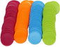 Set of 100 Opaque Plastic Learning Counters Mini Poker Chips Game Tokens with Storage Box (Mediumvioletred+Lawngreen+Deepsky Blue+Orange, 1.58 Inch)