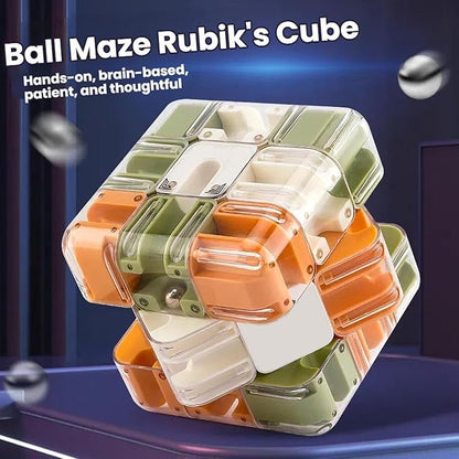 3D Maze Ball Puzzle Fidget Cube - Engaging Brain Teaser Toy for Stress Relief & Focus, Challenging Puzzle Maze Ball Game for Adults, Teens & Kids (Model A-2PCS)