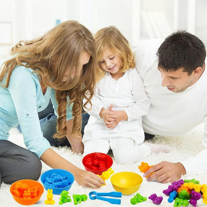 Counting Animal Matching Games Color Sorting Toys with Bowls Preschool Learning Activities for Math Educational Sensory Training Montessori STEM Toy Sets Gift for Toddlers Kids Boys Girls Ages 3 4 5 6