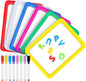 Magnetic Dry Erase Activity Trays Set 9.44 x 13 Inches Classroom Stackable Magnetic Trays with 8 Colorful Dry Erase Markers Letter White Board for Kid Teacher Supplies (6 Pcs,Bright Colors)