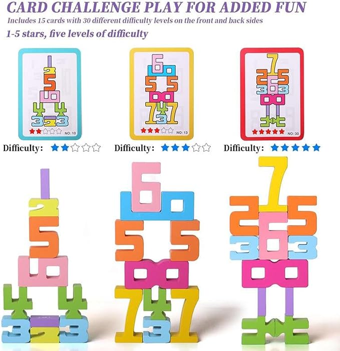 Tally Tots Number Blocks, Tallytots Numbers, Montessori Wooden Number Building Blocks, Friends of 10 Blocks, Stacking Sensory Number Block, Preschool Math Learning Educational Toys (2pcs)