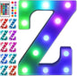 Foaky Colorful LED Letter Lights with Remote,Marquee Light Up Letters Sign for Night Light Wedding/Birthday Party Battery Powered Christmas Lamp Home Bar Decoration(Z)
