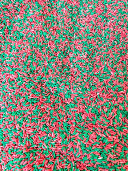 Sensory Bin Filler for Sensory Table - Colored Rice for Sensory Play (Christmas RG)