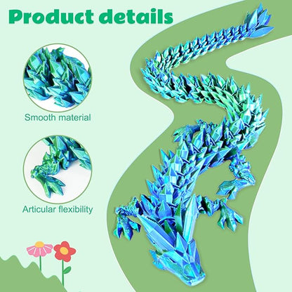 Dragon Eggs with Dragon Inside, 3D Printed Surprise Funny Gifts for Kids, Articulated Dragon Fidget Toys for Adults, Executive Desk Toys Office Room Décor (Christmas Green, M-Size)